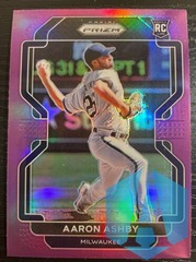 2022 Panini Prizm #49 Aaron Ashby Purple Prizm SP RC Brewers
